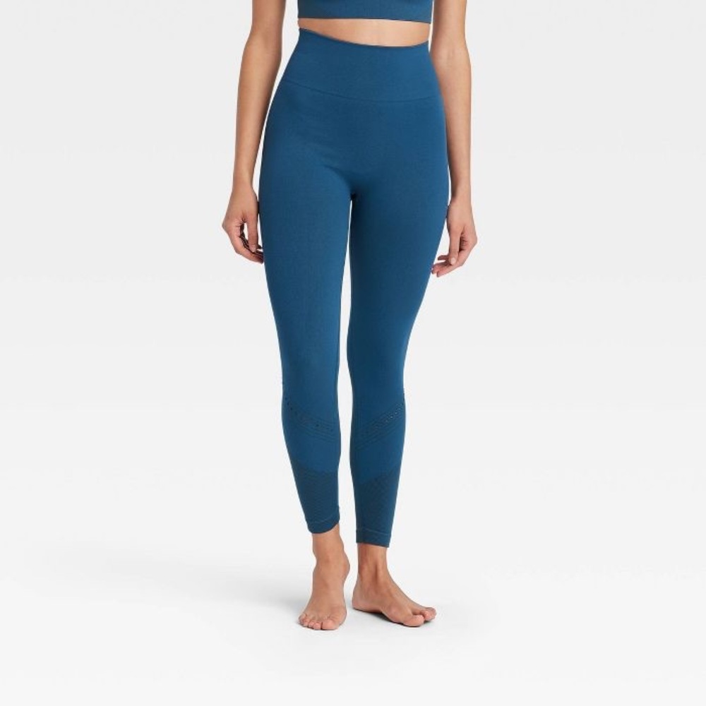 JoyLab High-Rise Seamless 7/8 Navy Leggings L NWT